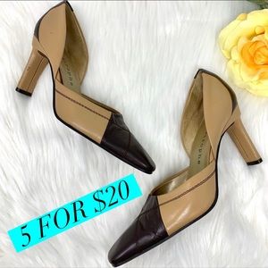 Apostrophe Camille Tan Brown Leather Heels Sz 7.5✅